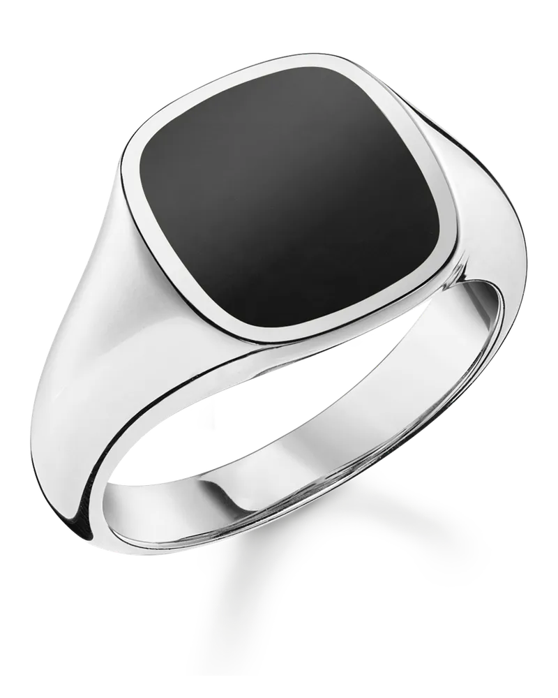 Thomas Sabo Herren Ring klassisch schwarz, Sterlingsilber Schwarz