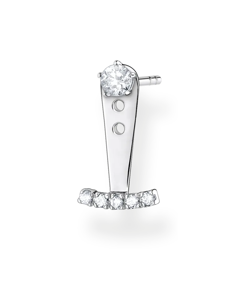 Thomas Sabo Damen Einzel Ohrstecker weiße Steine silber, Sterlingsilber, Charming Collection Silberfarben