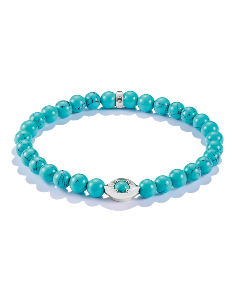 Thomas Sabo Damen Armband Türkise Beads Auge Elyndra Silber, Sterlingsilber Silberfarben