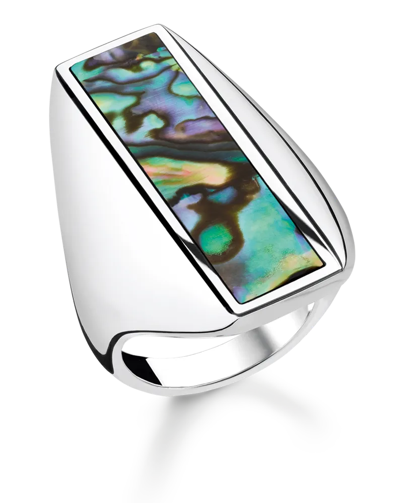 Thomas Sabo Damen Ring Abalone Perlmutt, 925 Sterlingsilber/ Abalone Perlmutt Grün