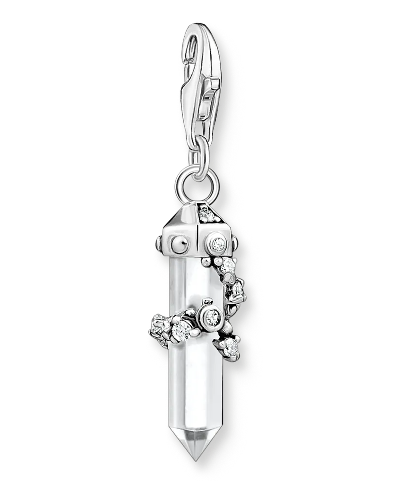 Thomas Sabo Damen Charm-Anhänger Milky-Quarz silber, Sterlingsilber, Charm Club Collection Silberfarben