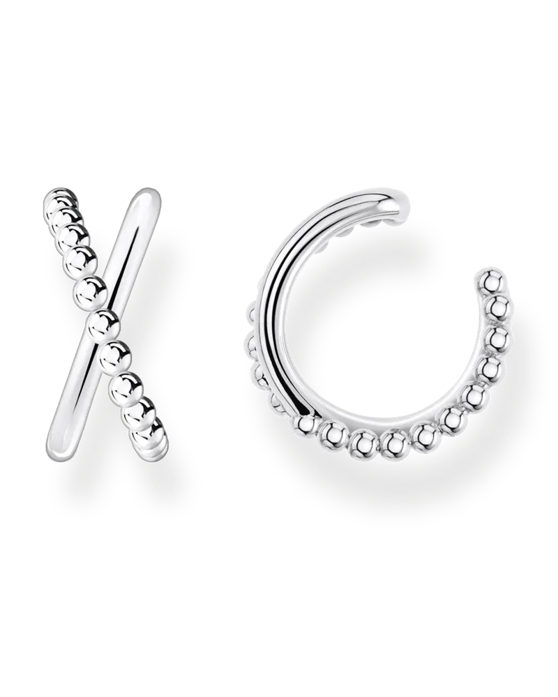 Thomas Sabo Damen Einzel Ohrklemme Kugeln gekreuzt silber, Sterlingsilber, Charming Collection Silberfarben