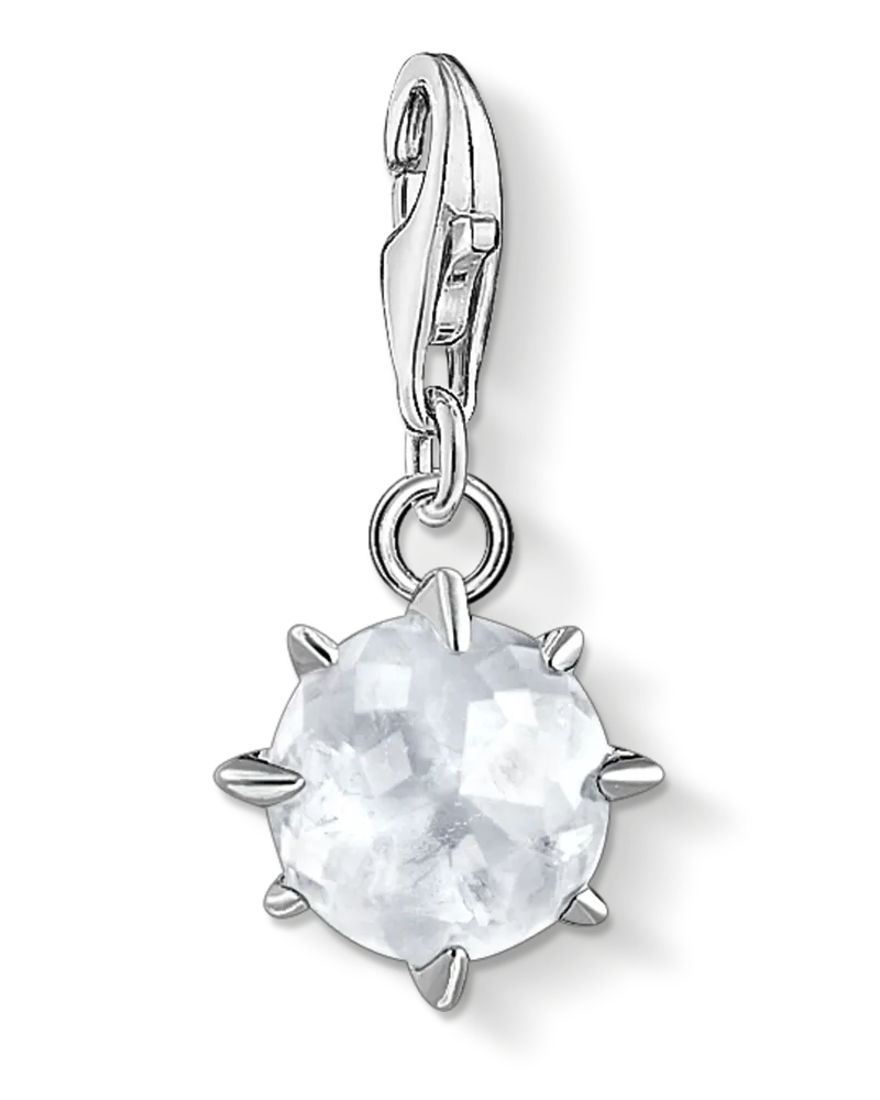 Thomas Sabo Damen Charm-Anhänger Geburtsstein April, Sterlingsilber, Charm Club Collection Silberfarben