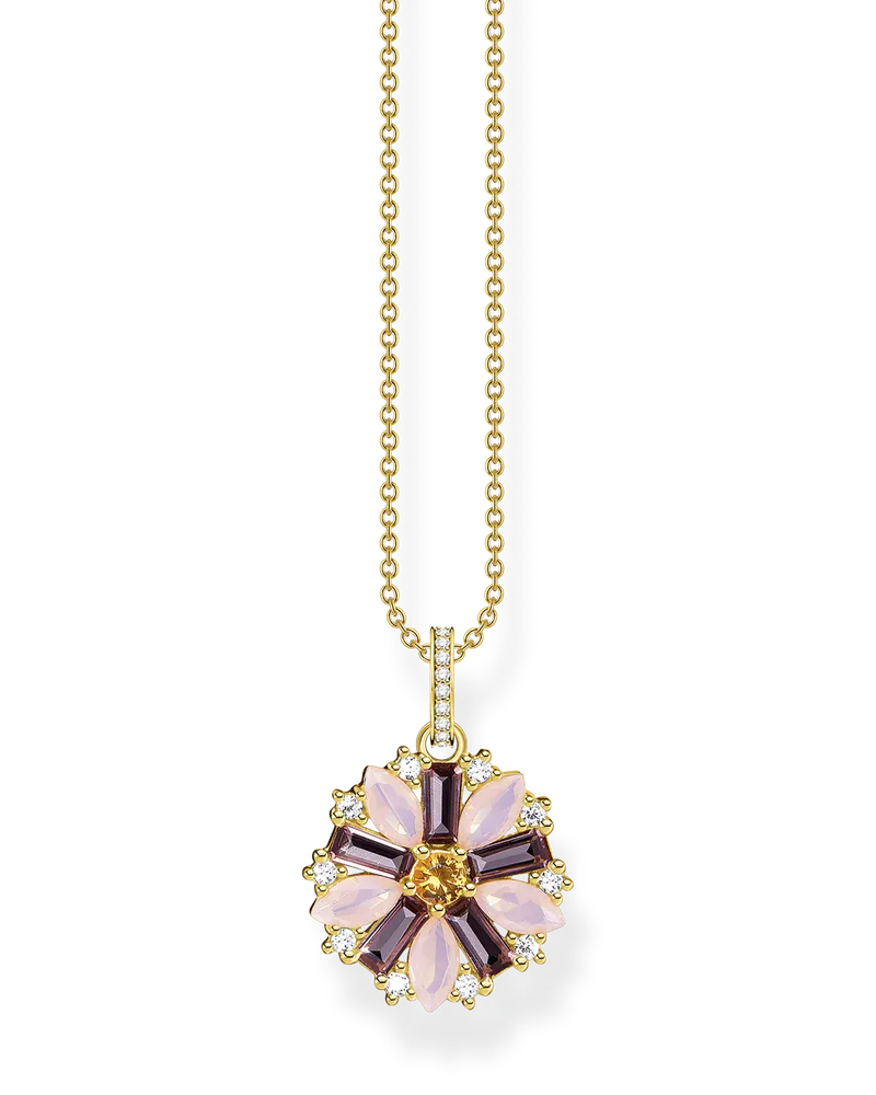 Thomas Sabo Damen Kette Blume gold, Sterlingsilber Gelbgold vergoldet Gelbgoldfarben