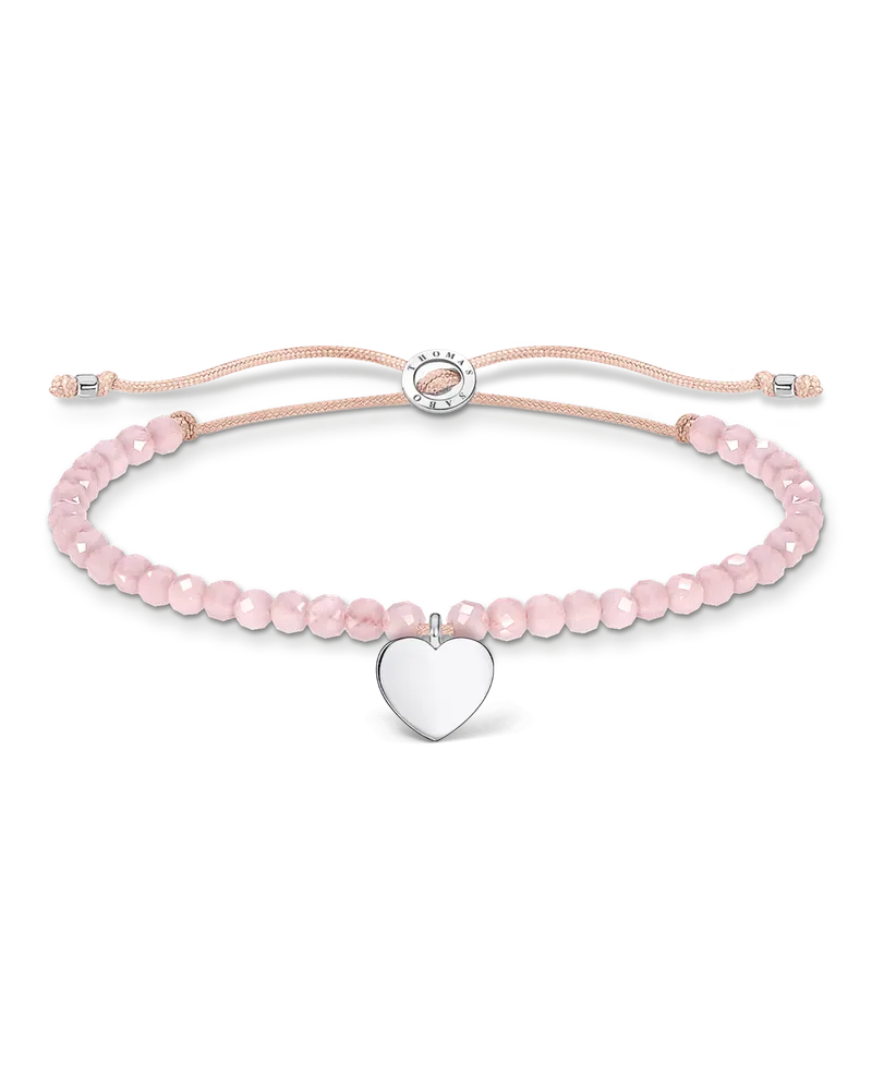 Thomas Sabo Damen Armband rosa Perlen mit Herz, Sterlingsilber, Charming Collection Beige