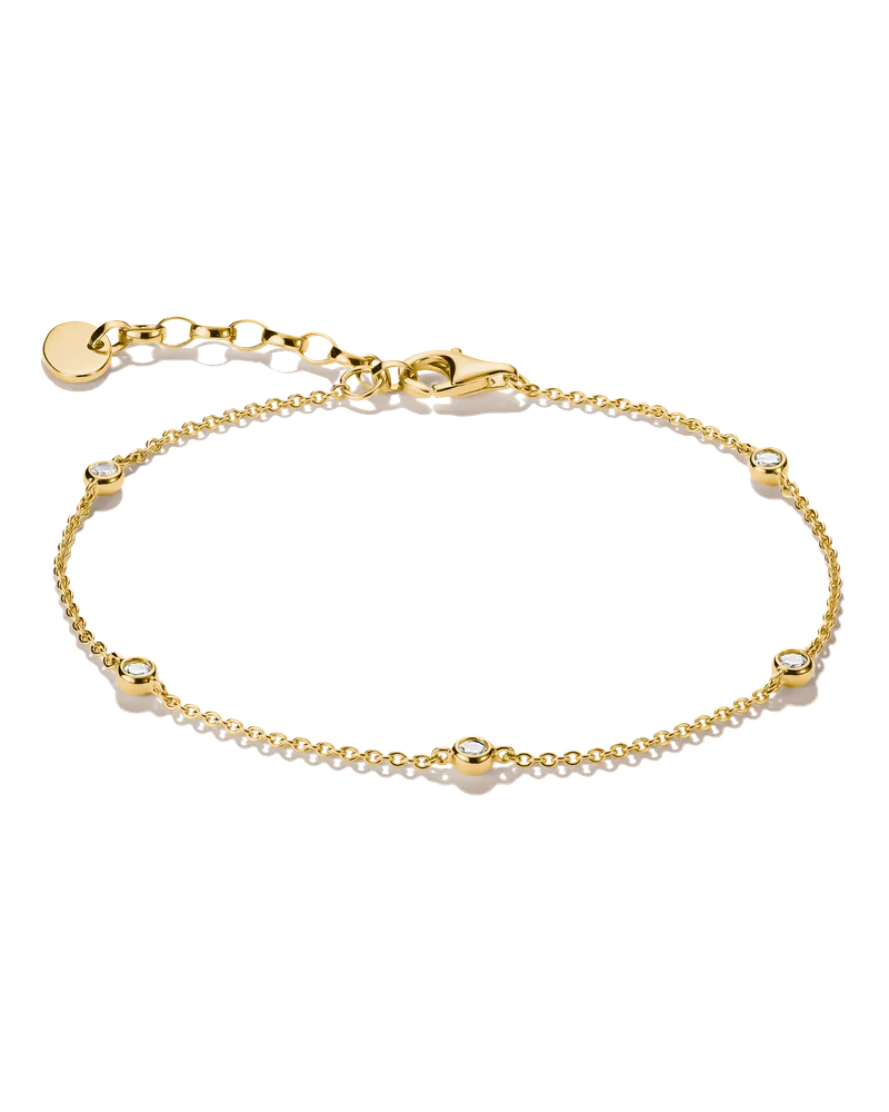 Thomas Sabo Damen Armband mit weißem Zirkonia, M01, Charming Collection Gelbgoldfarben