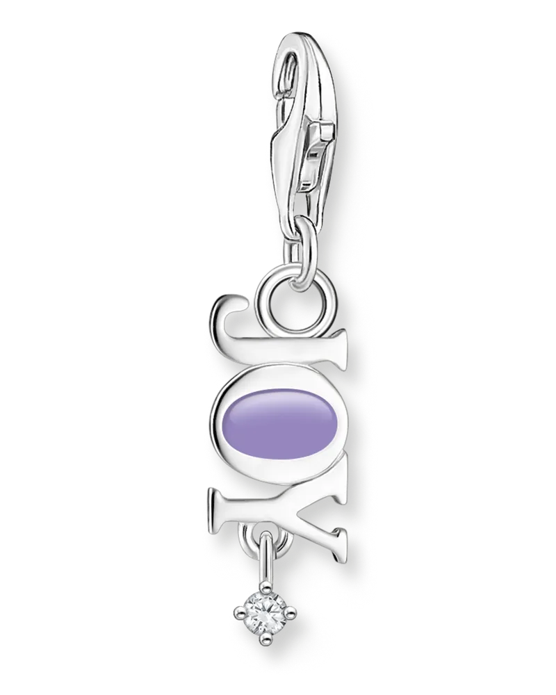 Thomas Sabo Damen Charm-Anhänger Joy mit weißem Stein Silber, Sterlingsilber, Charm Club Collection Silberfarben