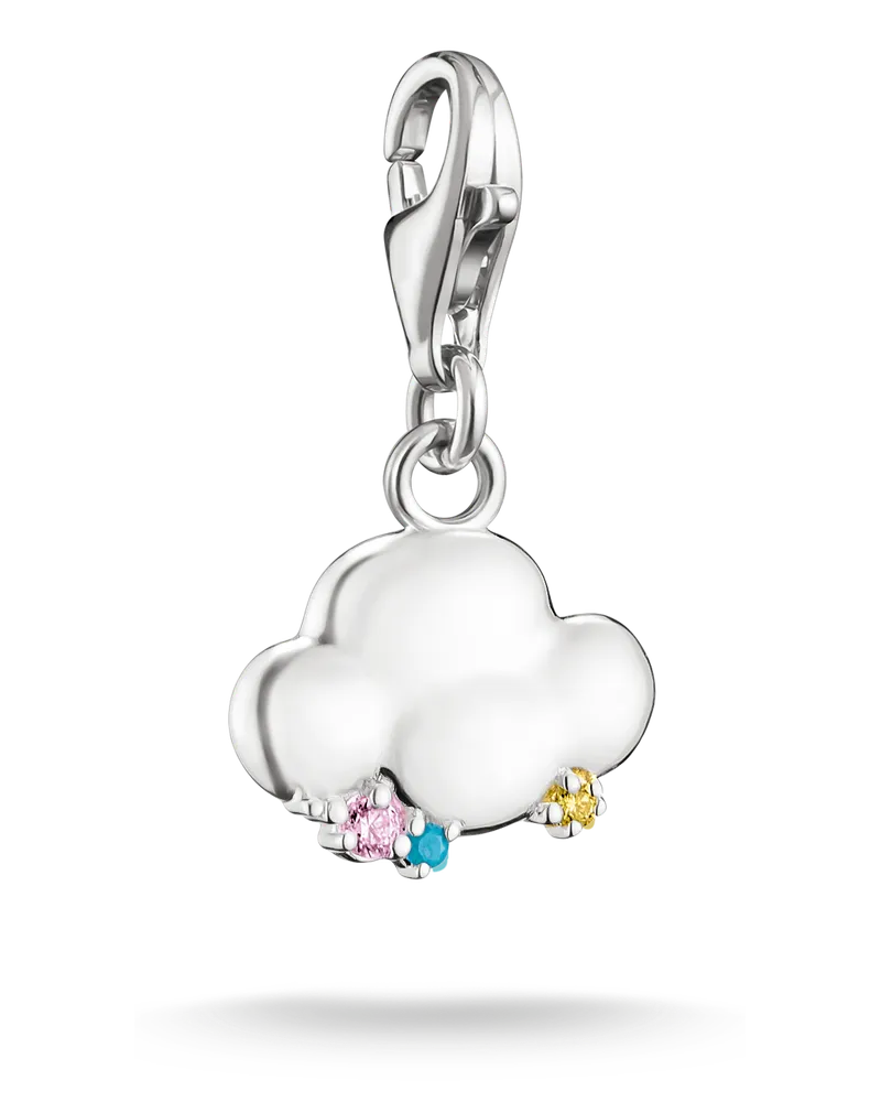 Thomas Sabo Charm Regenwolke mit mehrfarbigen Steinen – Original mehrfarbig 2258-M02-7 Gelb
