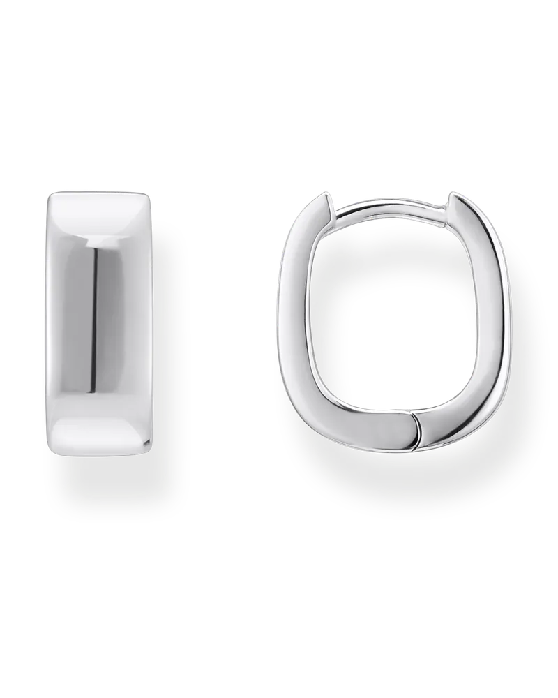 Thomas Sabo Damen Creolen mit eckiger Form Silber, Sterlingsilber Silberfarben