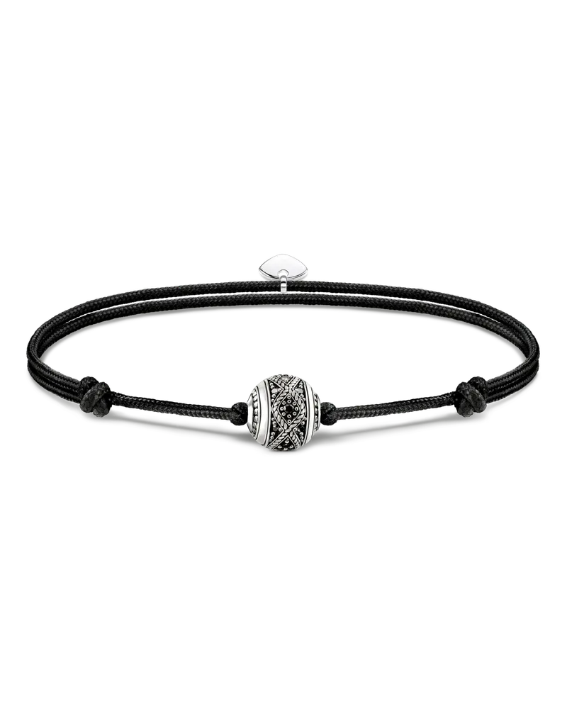 Thomas Sabo Damen Armband Karma Secret mit schwarzem Infinity Bead, Sterlingsilber, Karma Beads Schwarz