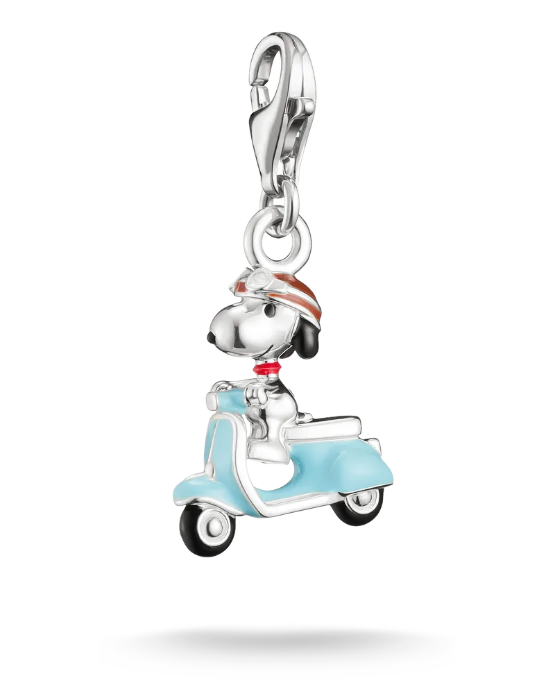 Thomas Sabo Herren Peanuts™ Charm Snoopy auf Vespa – Original, Sterlingsilber Braun