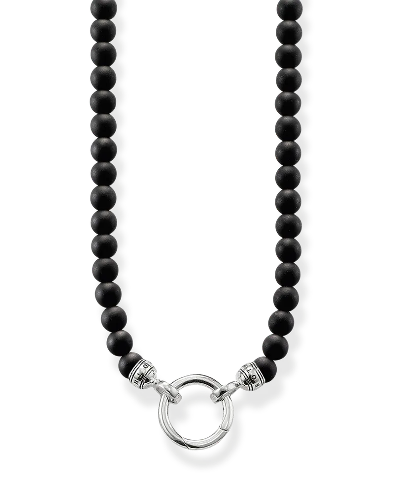 Thomas Sabo Herren Kette Obsidian, Sterlingsilber Schwarz