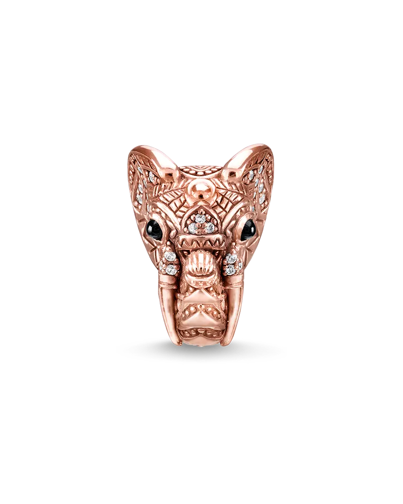 Thomas Sabo Damen Bead Elefant, Sterlingsilber Roségold vergoldet, Karma Beads Roségoldfarben