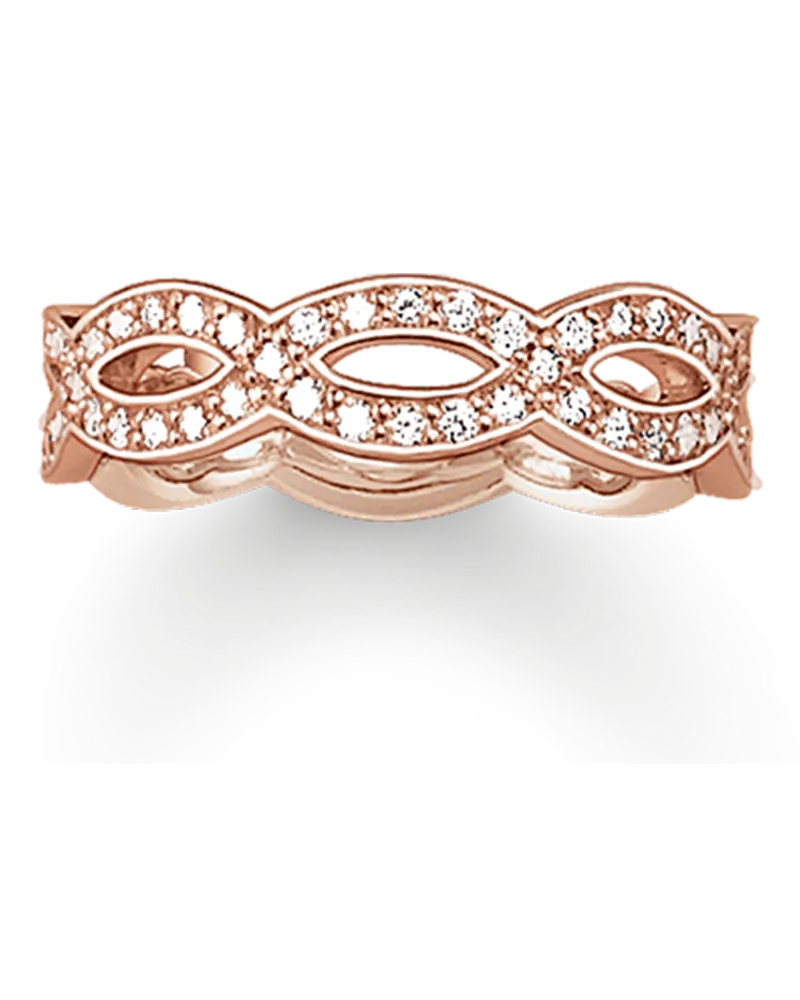 Thomas Sabo Damen Eternityring Love Knot, Sterlingsilber Roségold vergoldet Roségoldfarben