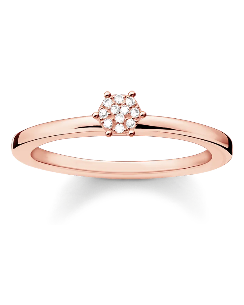 Thomas Sabo Damen Ring, Sterlingsilber Roségold vergoldet Roségoldfarben