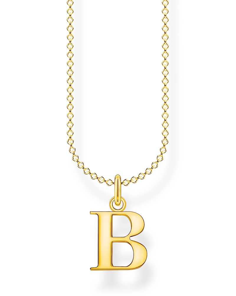 Thomas Sabo Damen Kette Buchstabe B gold, Sterlingsilber Gelbgold vergoldet, Charming Collection Gelbgoldfarben