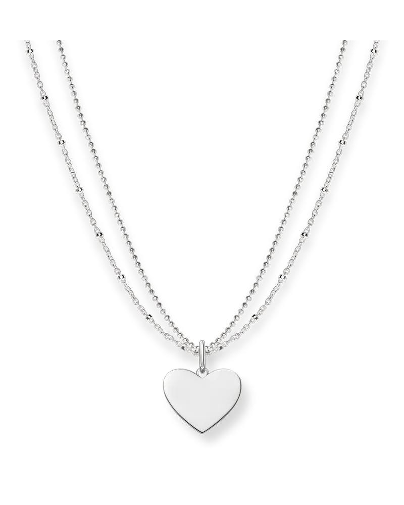 Thomas Sabo Damen Kette Herz silber mit Gravur, Sterlingsilber Silberfarben