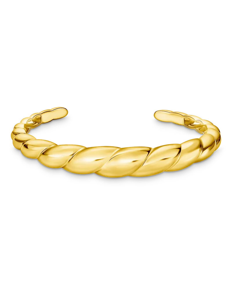 Thomas Sabo Damen Armreif organische Formen vergoldet, Sterlingsilber Gelbgold vergoldet Gelbgoldfarben
