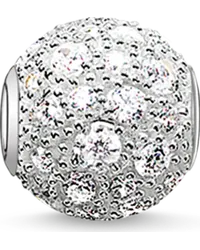 Thomas Sabo Bead Weißes Crushed Pavé Silberfarben