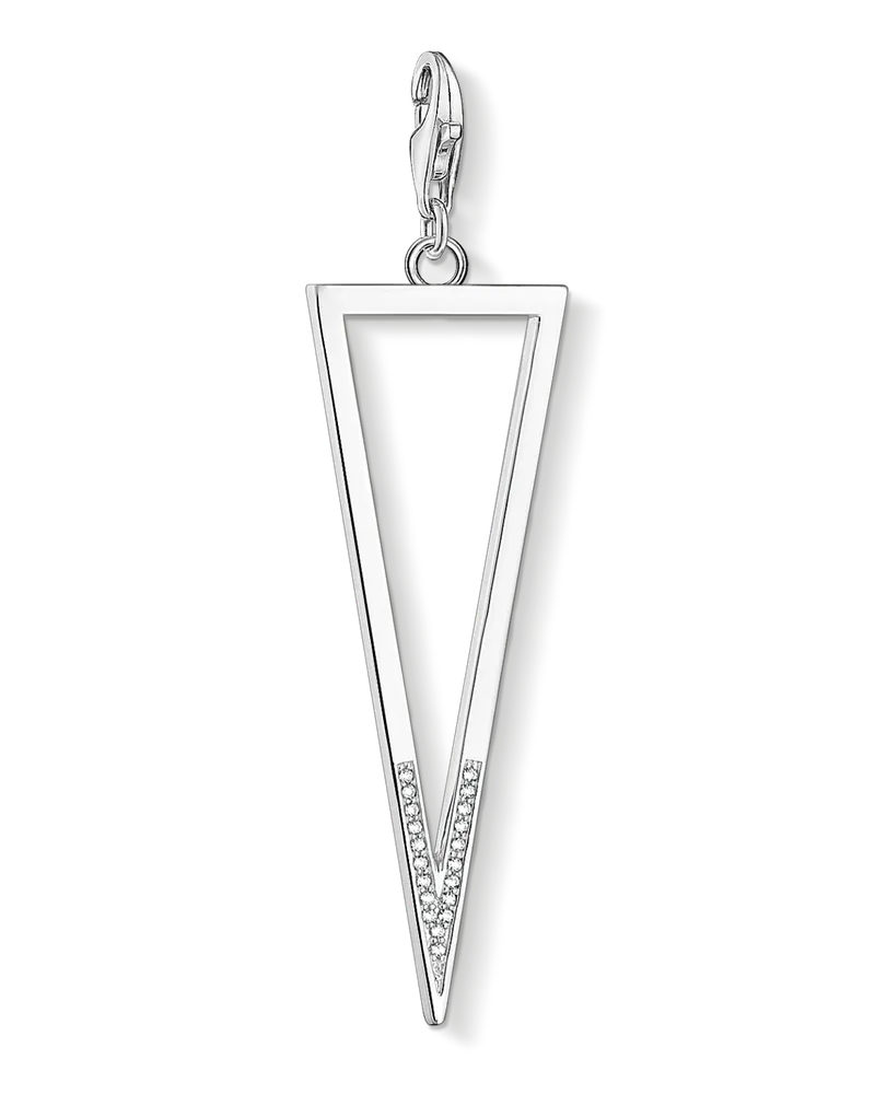 Thomas Sabo Damen Charm-Anhänger Dreieck, Sterlingsilber, Charm Club Collection Silberfarben