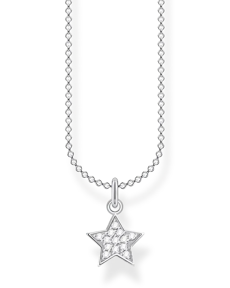 Thomas Sabo Damen Kette Stern Pavé silber, Sterlingsilber, Charming Collection Silberfarben