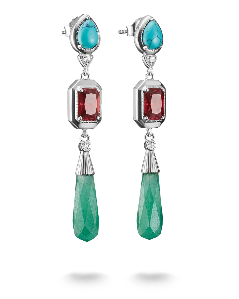 Thomas Sabo Damen Ohrringe bunte Steine Elyndra Silber, Sterlingsilber Grün