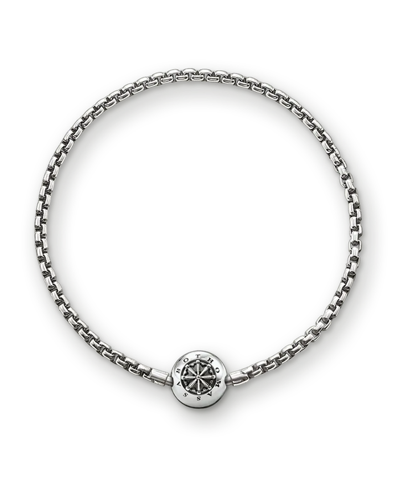 Thomas Sabo Herren Armband für Beads geschwärzt, Sterlingsilber, Karma Beads Silberfarben
