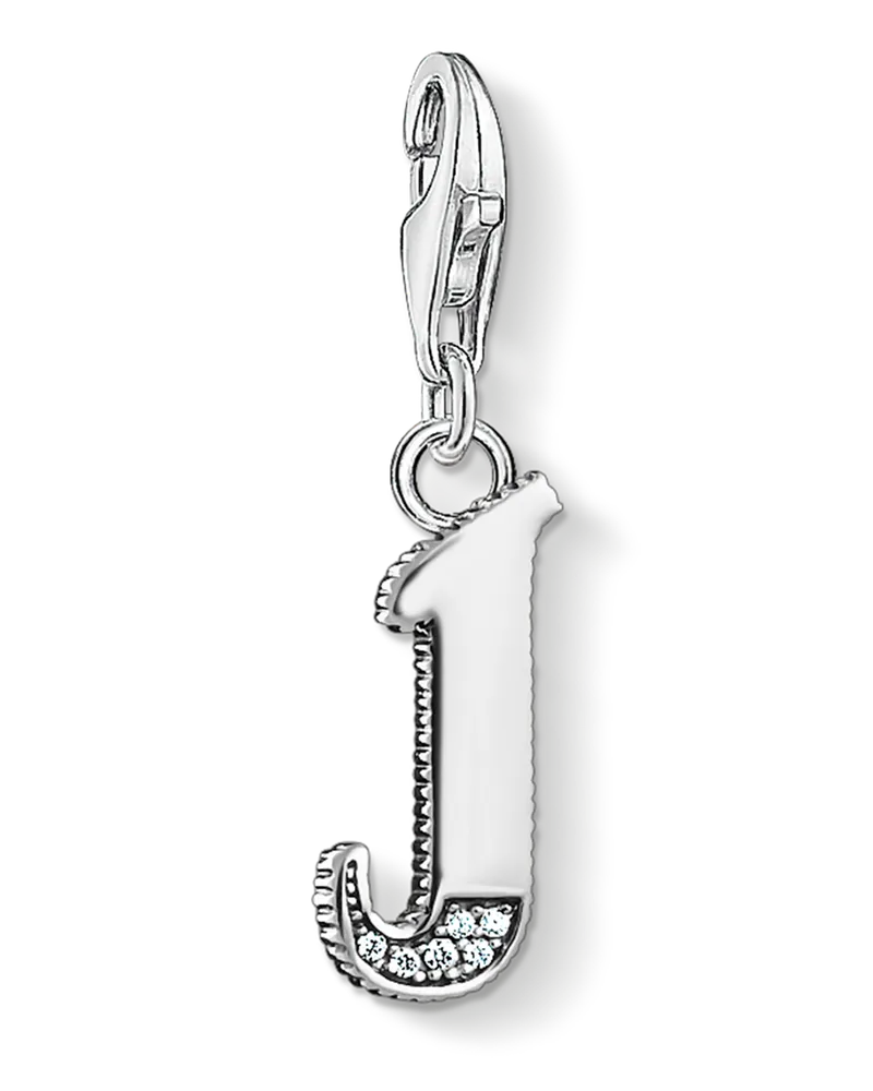 Thomas Sabo Herren Charm-Anhänger Buchstabe J silber, Sterlingsilber, Charm Club Collection Silberfarben
