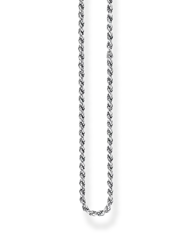 Thomas Sabo Damen Kordelkette geschwärzt Stärke 1,1 mm, Sterlingsilber geschwärzt Silberfarben