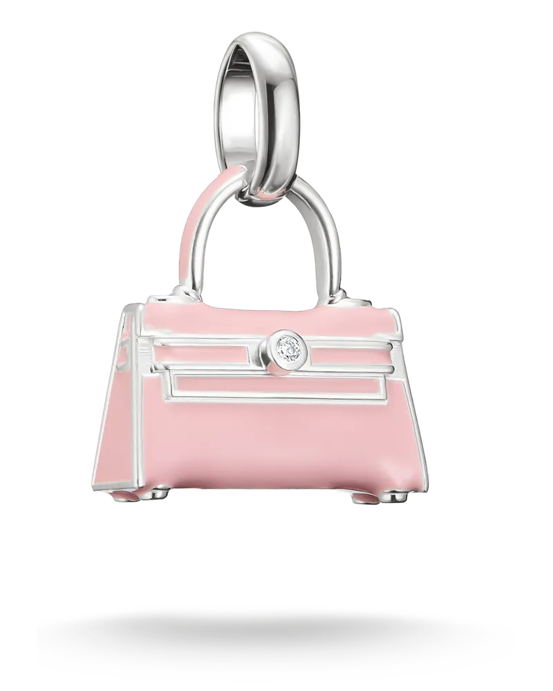 Thomas Sabo Damen Charm-Anhänger Handtasche Connect Silber, Sterlingsilber, Charm Club Collection Pink