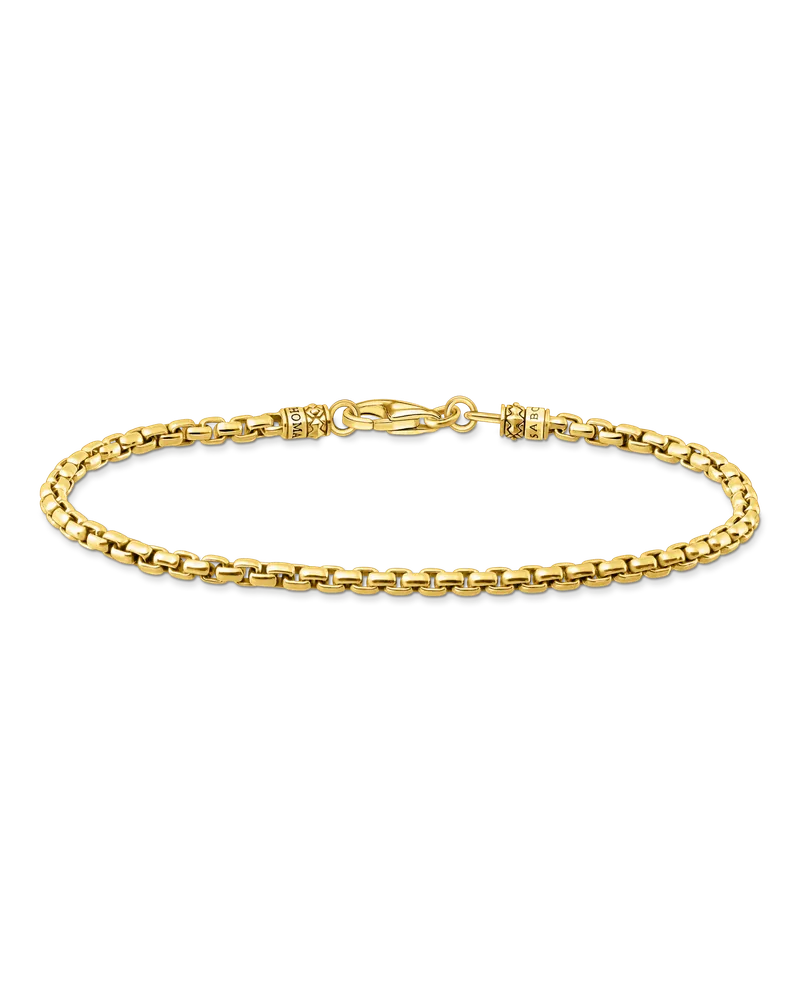Thomas Sabo Herren Venezia-Armband vergoldet, Sterlingsilber Gelbgold vergoldet Gelbgoldfarben
