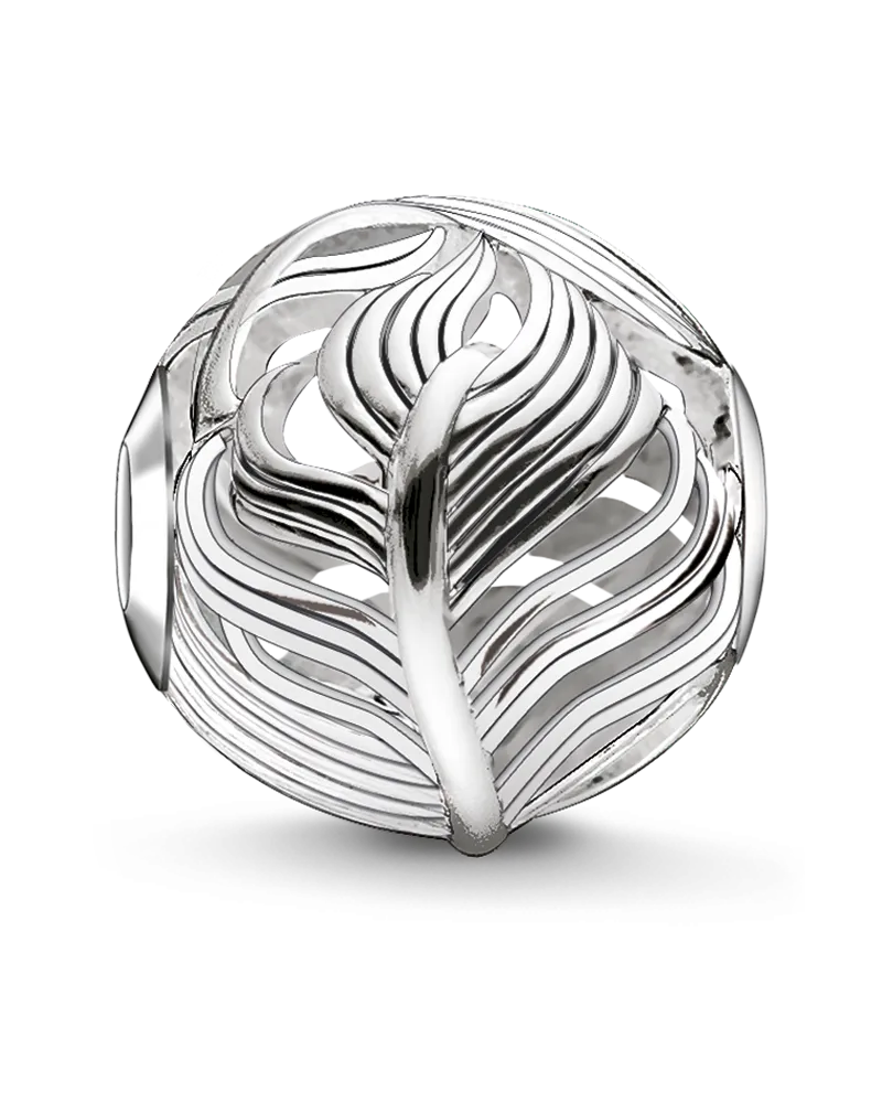 Thomas Sabo Herren Bead Feder, Sterlingsilber, Karma Beads Silberfarben
