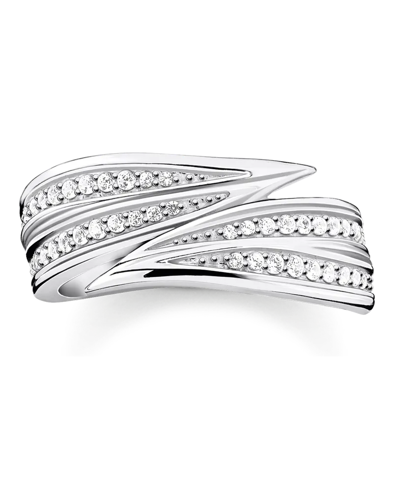 Thomas Sabo Damen Ring Blätter silber, Sterlingsilber Silberfarben