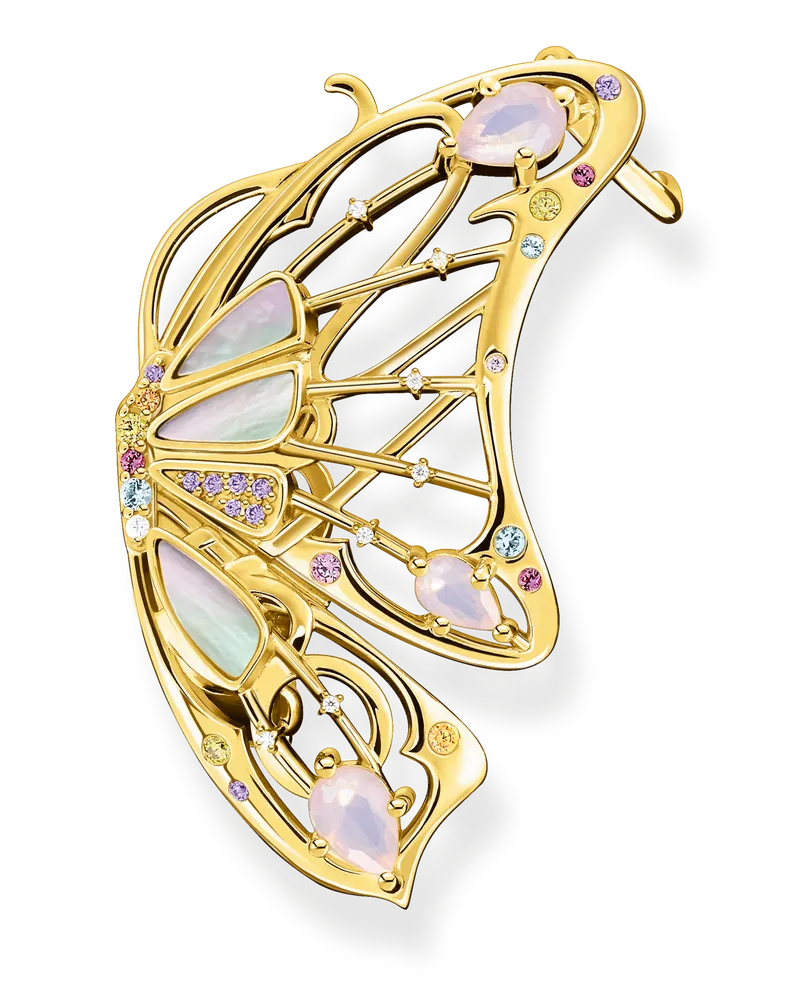 Thomas Sabo Damen Einzel Ohrring Schmetterling gold, Sterlingsilber Gelbgold vergoldet Blau