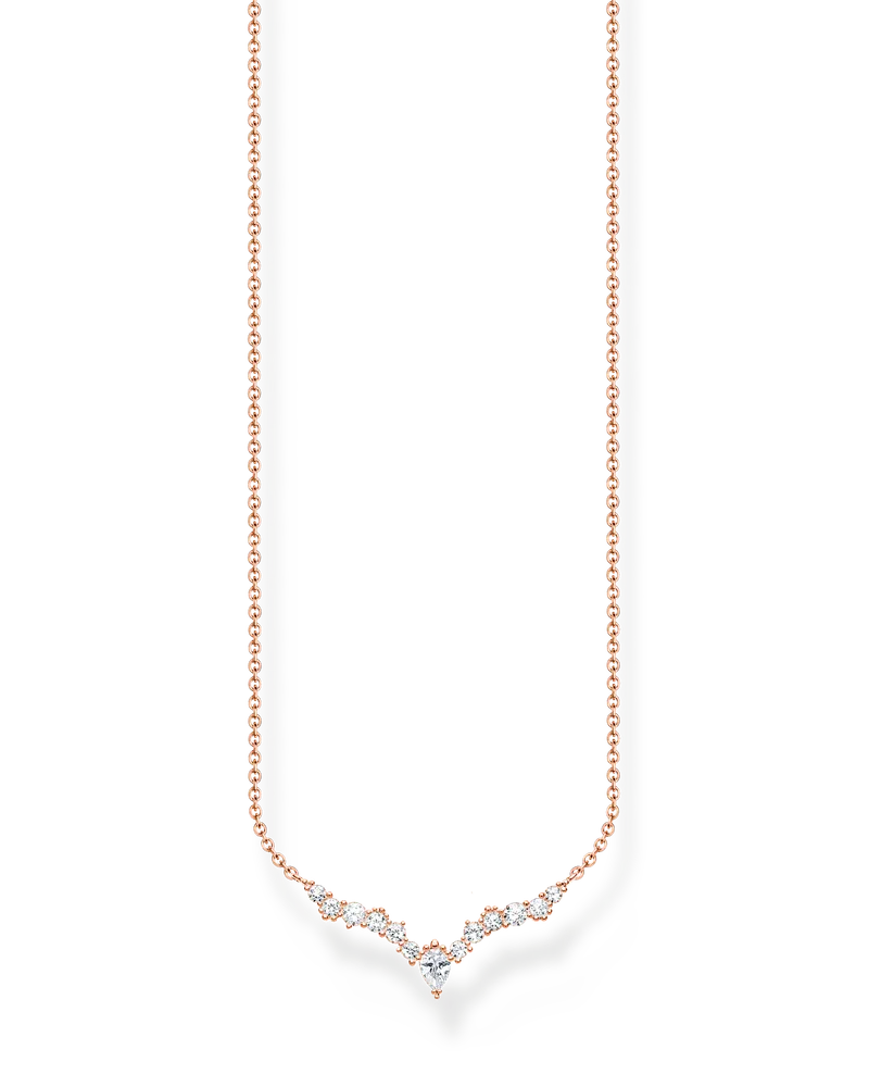 Thomas Sabo Damen Kette Eiskristalle roségold, Sterlingsilber Roségold vergoldet, Charming Collection Roségoldfarben