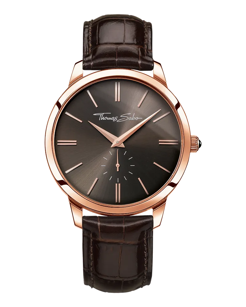 Thomas Sabo Herren Herrenuhr Rebel Spirit , Edelstahl | Leder Anthrazit