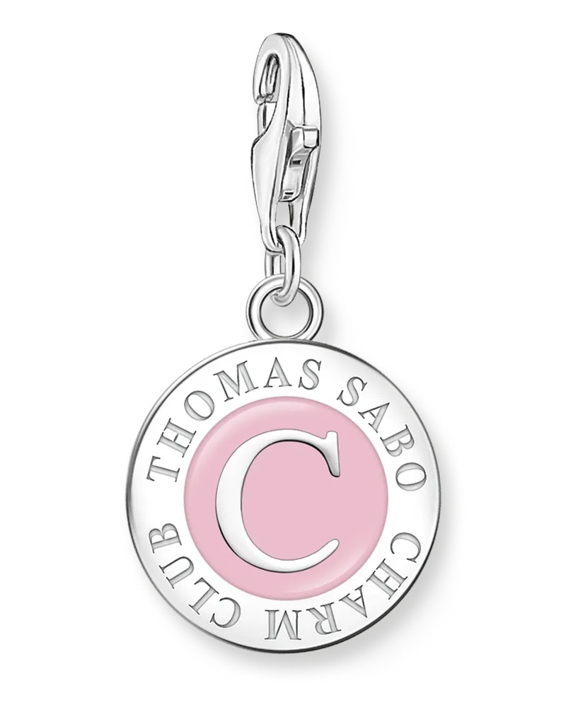 Thomas Sabo Damen Charm mit pinkem Coin Silber, Sterlingsilber, Charm Club Collection Pink