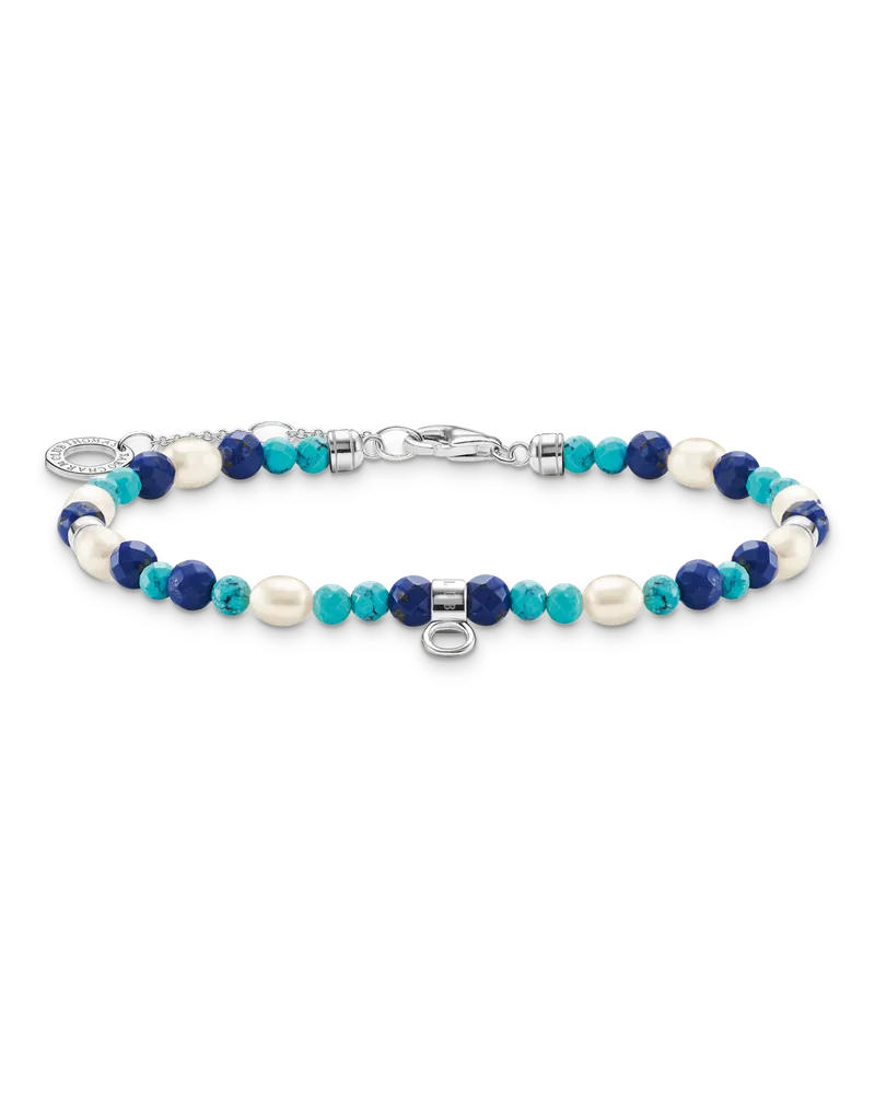 Thomas Sabo Armband mit blauen Steinen und Perlen Dunkelblau