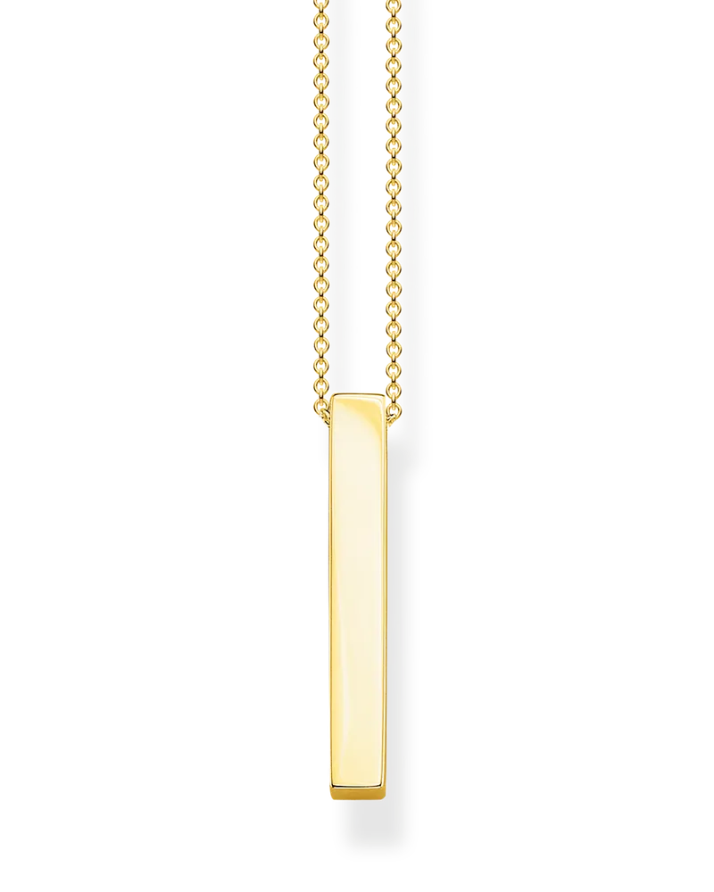 Thomas Sabo Damen Kette Quader gold mit Gravur, Sterlingsilber Gelbgold vergoldet Gelbgoldfarben