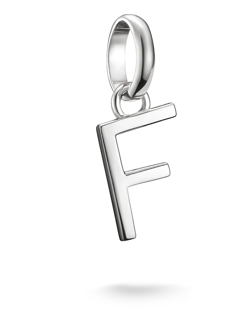 Thomas Sabo Damen Charm-Anhänger Buchstabe F Connect Silber, Sterlingsilber Silberfarben