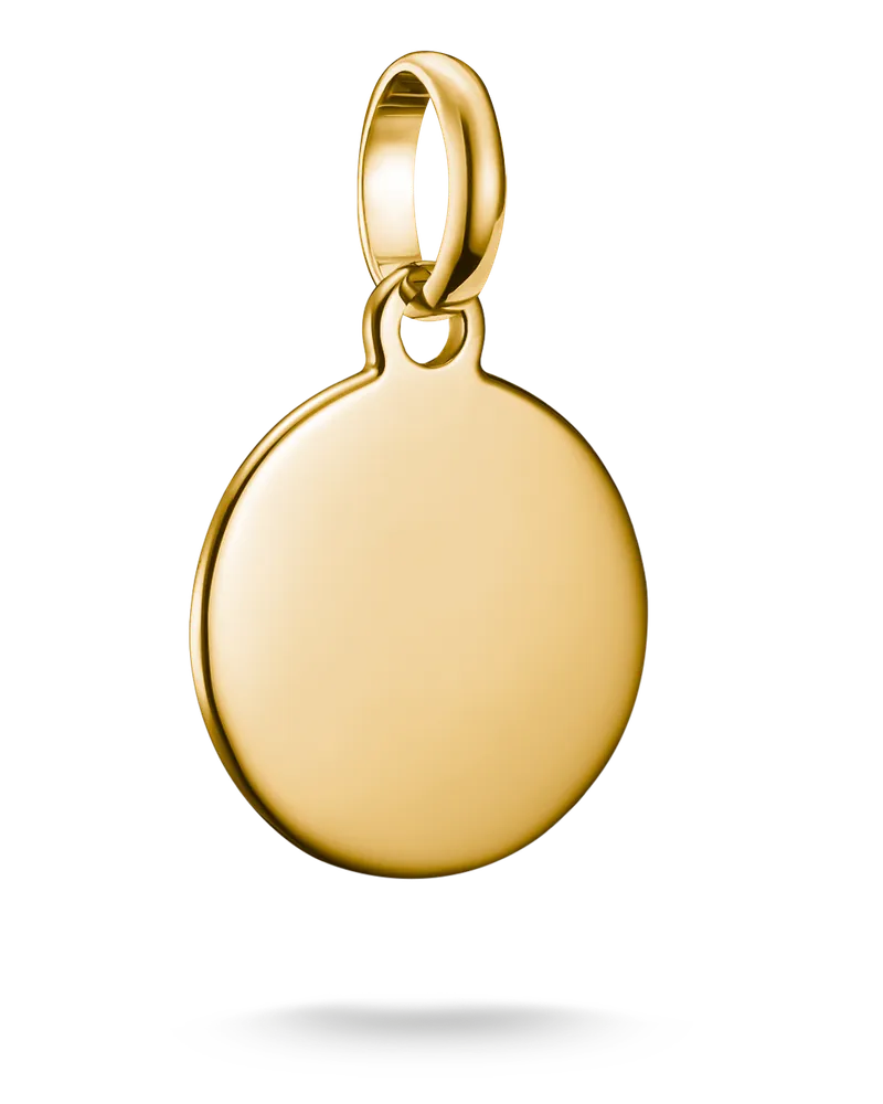 Thomas Sabo Damen Charm-Anhänger Coin Connect vergoldet mit Gravur, Sterlingsilber Gelbgold vergoldet Gelbgoldfarben