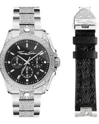 Thomas Sabo Herrenuhr Rebel at Heart Chronograph silber Schwarz