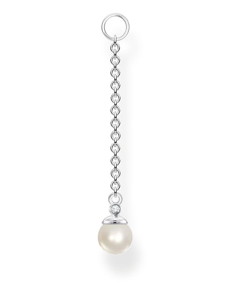 Thomas Sabo Damen Einzel Ohrring Anhänger Perle, Sterlingsilber, Charming Collection Silberfarben