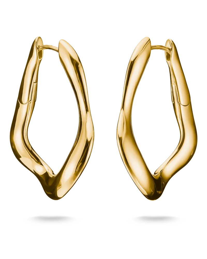 Thomas Sabo Damen Creolen groß Natural Beauty vergoldet, Sterlingsilber Gelbgold vergoldet Gelbgoldfarben