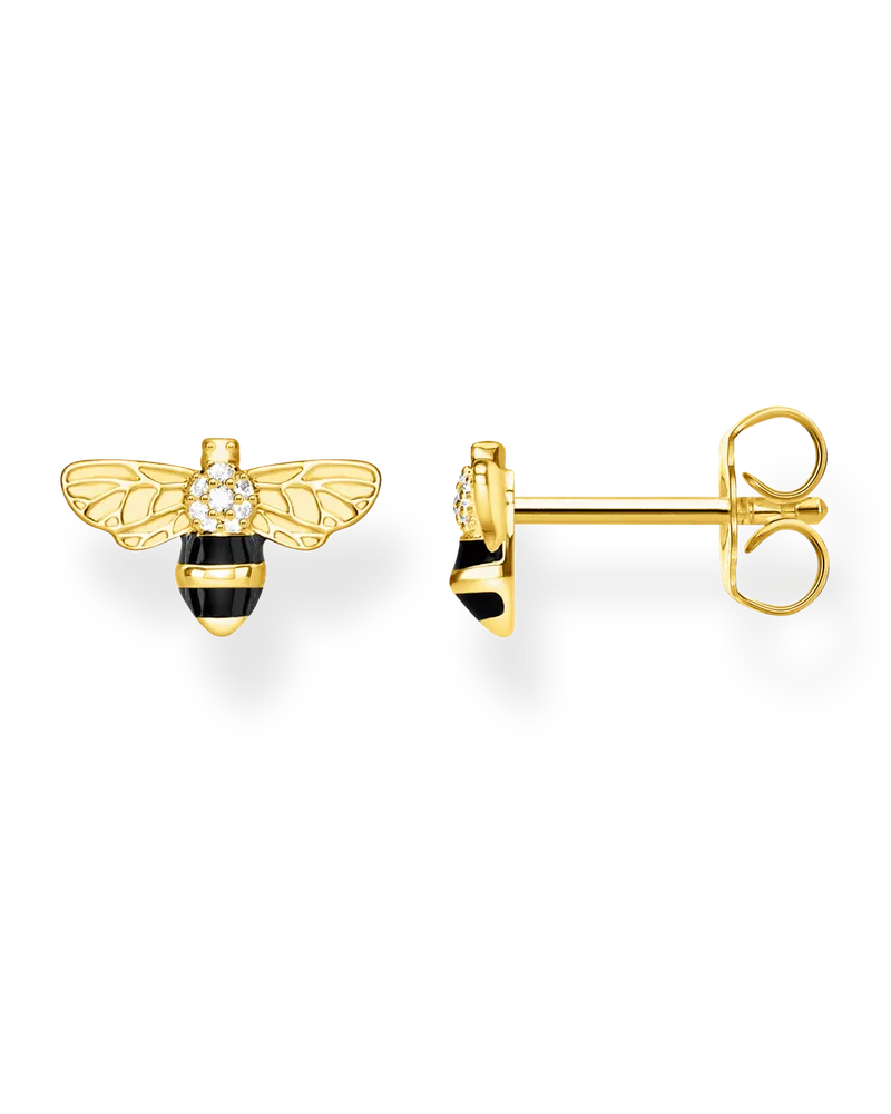 Thomas Sabo Damen Ohrstecker Biene, Sterlingsilber Gelbgold vergoldet Gelbgoldfarben