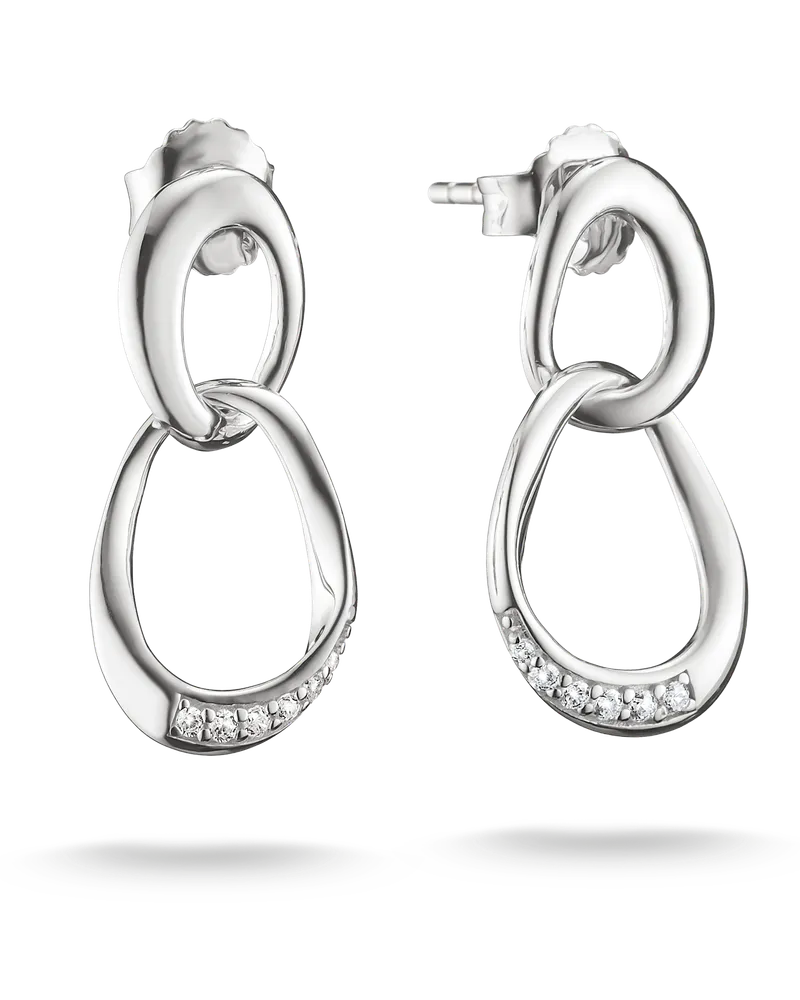 Thomas Sabo Damen Ohrringe Together mit weißem Zirkonia, Sterlingsilber Silberfarben