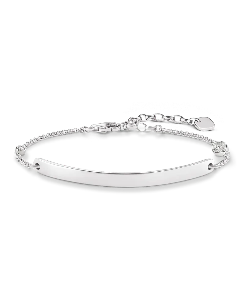 Thomas Sabo Damen Armband Nazar Auge mit Gravur, Sterlingsilber Silberfarben