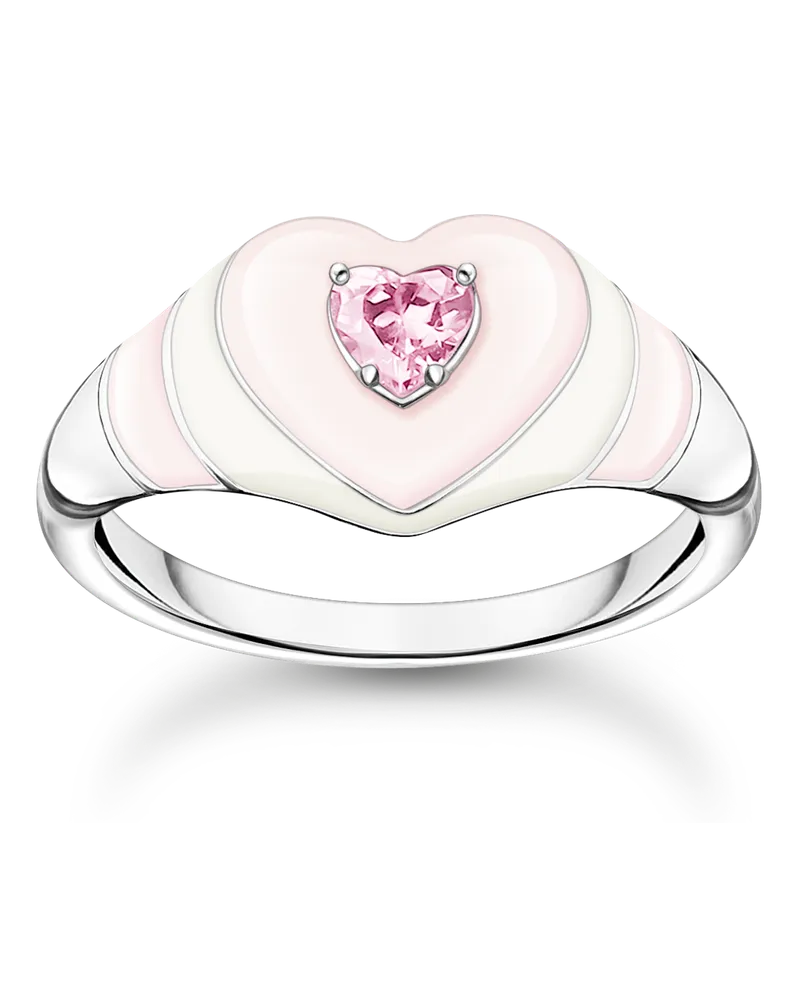 Thomas Sabo Ring Herz mit pinkem Stein Silber Pink