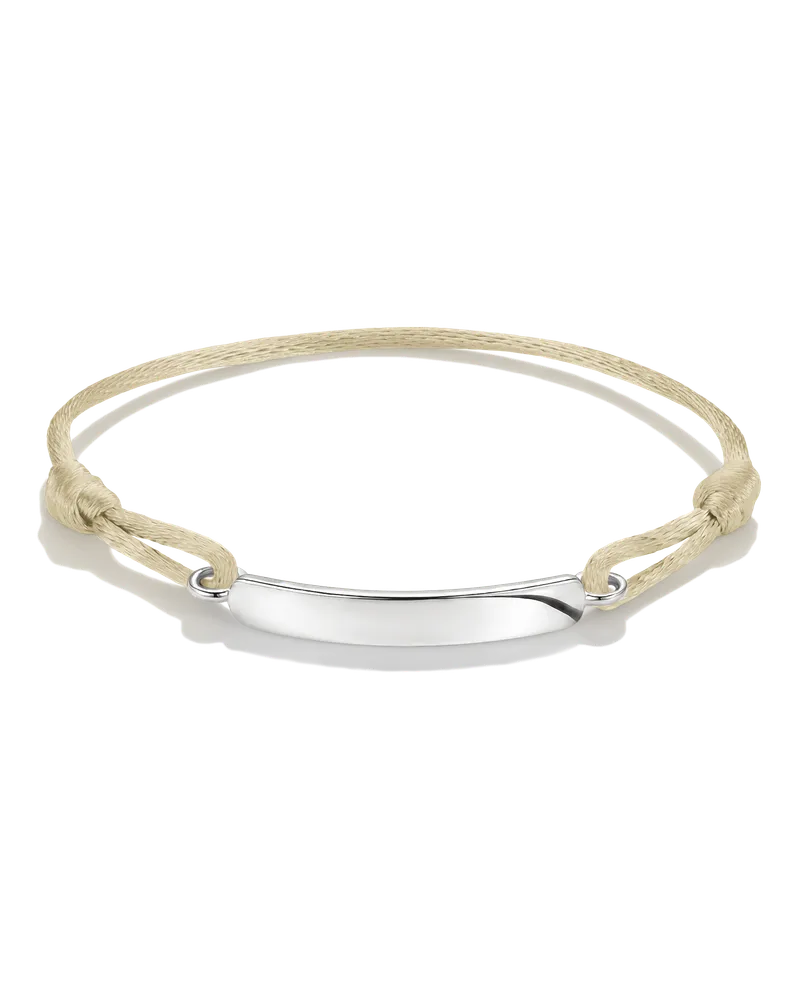Thomas Sabo Damen Textilarmband gravierbar beige, Sterlingsilber Beige