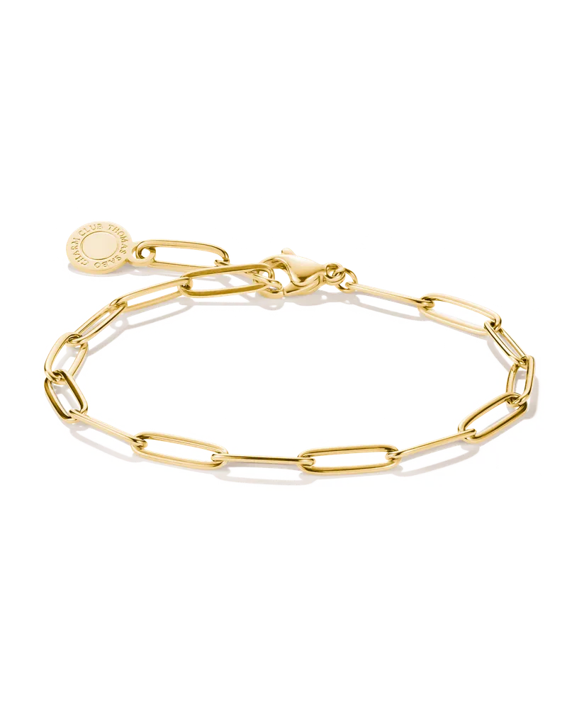 Thomas Sabo Charm-Armband Paperclip – Original gelbgoldfarben X0286-S02-39-L19 Gelbgoldfarben